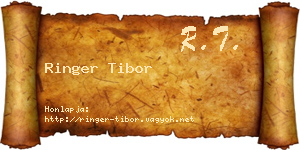 Ringer Tibor névjegykártya
